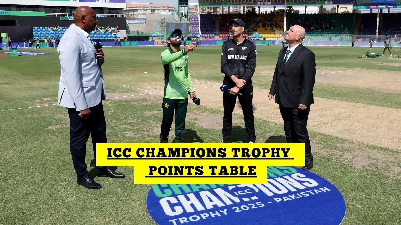 ICC Champions Trophy Points Table 2025: Updated Standings After Pakistan vs New Zealand, Match 1