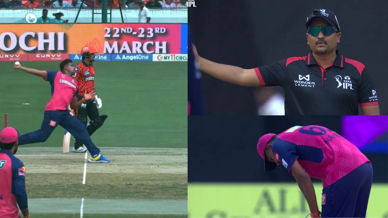Watch: Maheesh Theekshana angry after being forced to re-bowl by umpire due to no-ball error