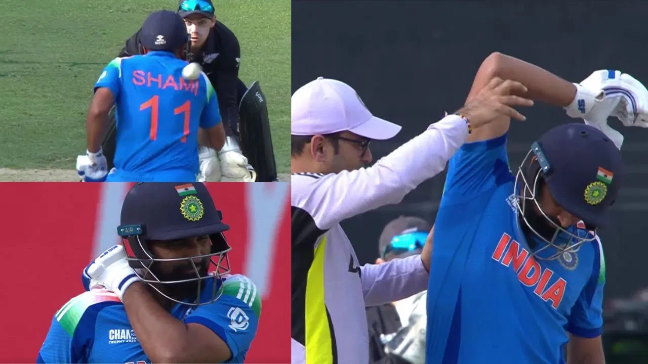 Watch: Mitchell Santner injures Mohammed Shami with wild throw in IND vs NZ clash