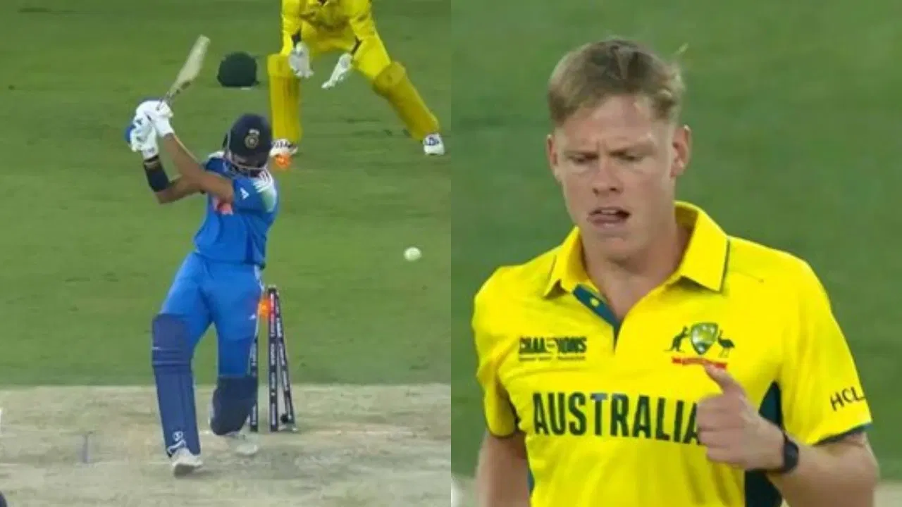 Watch: Axar Patel gifts Nathan Ellis his wicket with a disastrous shot in CT 2025 semi-final