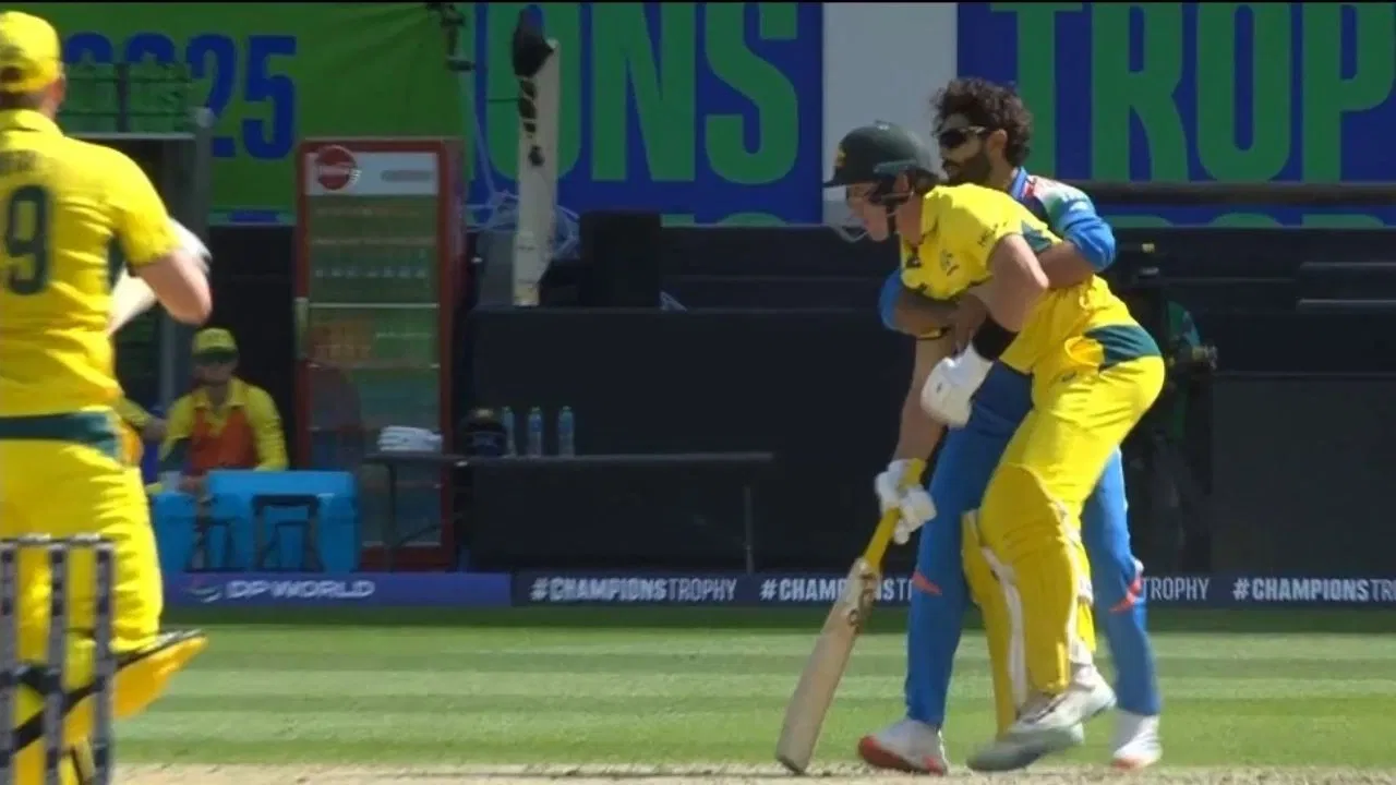 Watch: Ravindra Jadeja illegally grabs Marnus Labuschagne from behind, blocks him from running