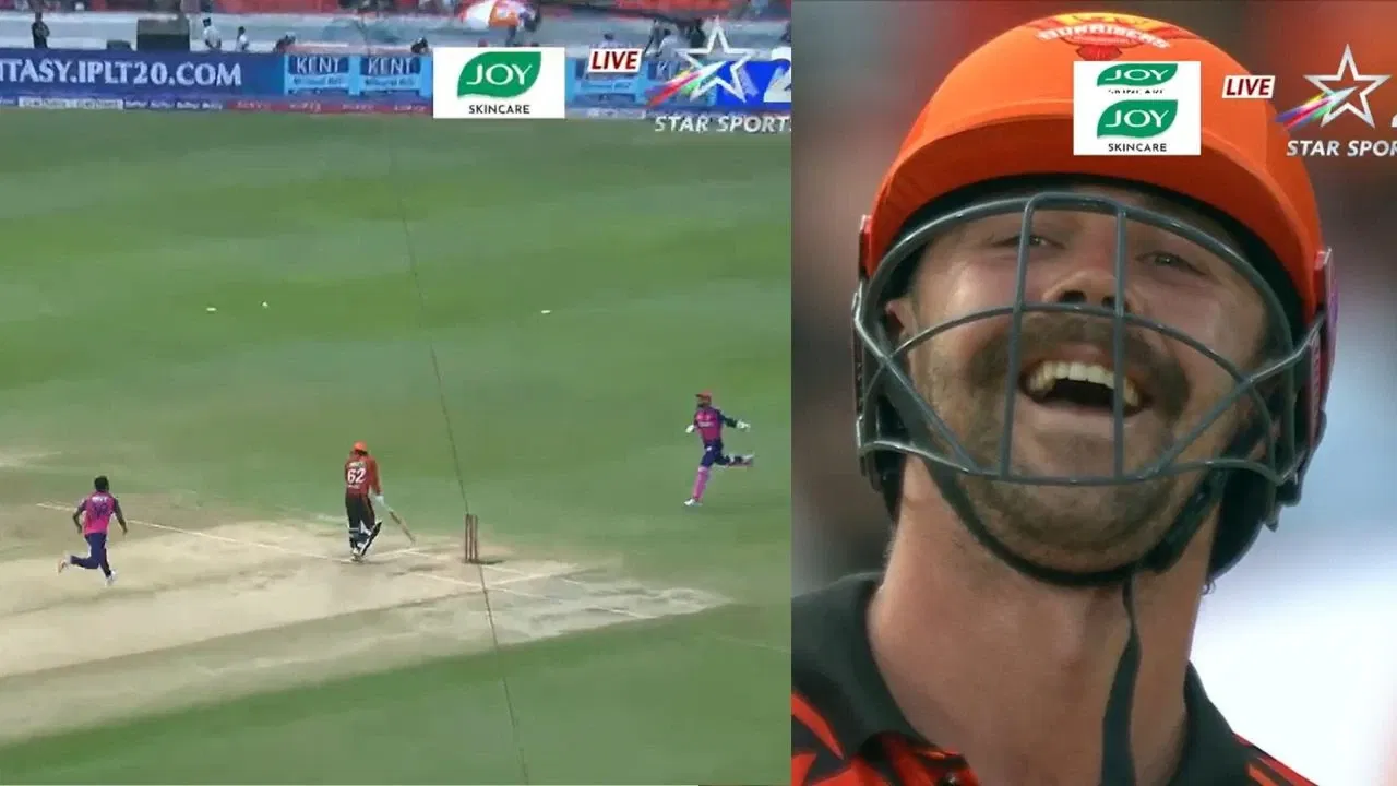 Watch: Travis Head’s EVIL smile after lucky escape and near collision between Jurel & Sandeep